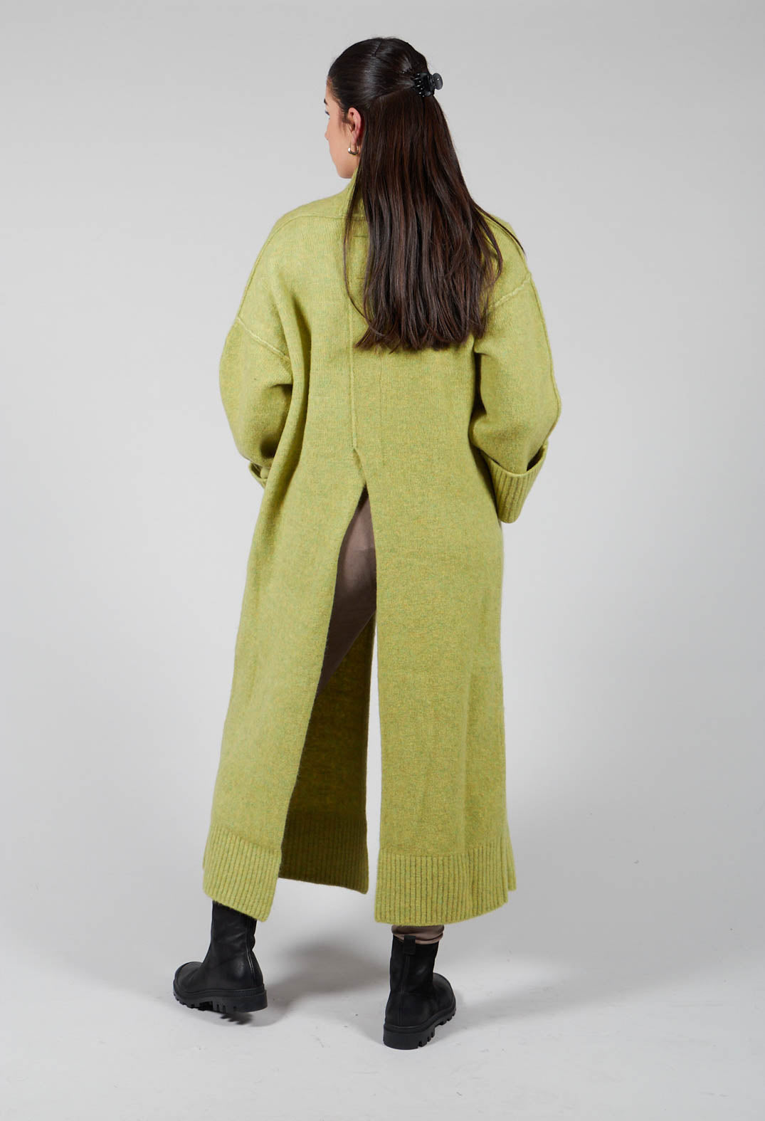 Merino Wool Overcoat in Green