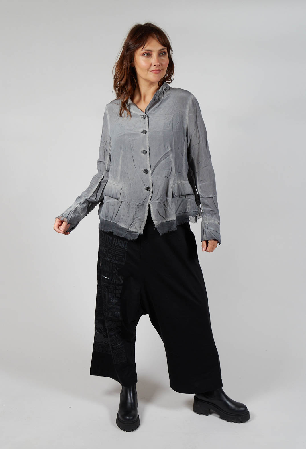 Mesh Silk Jacket in Pencil Cloud