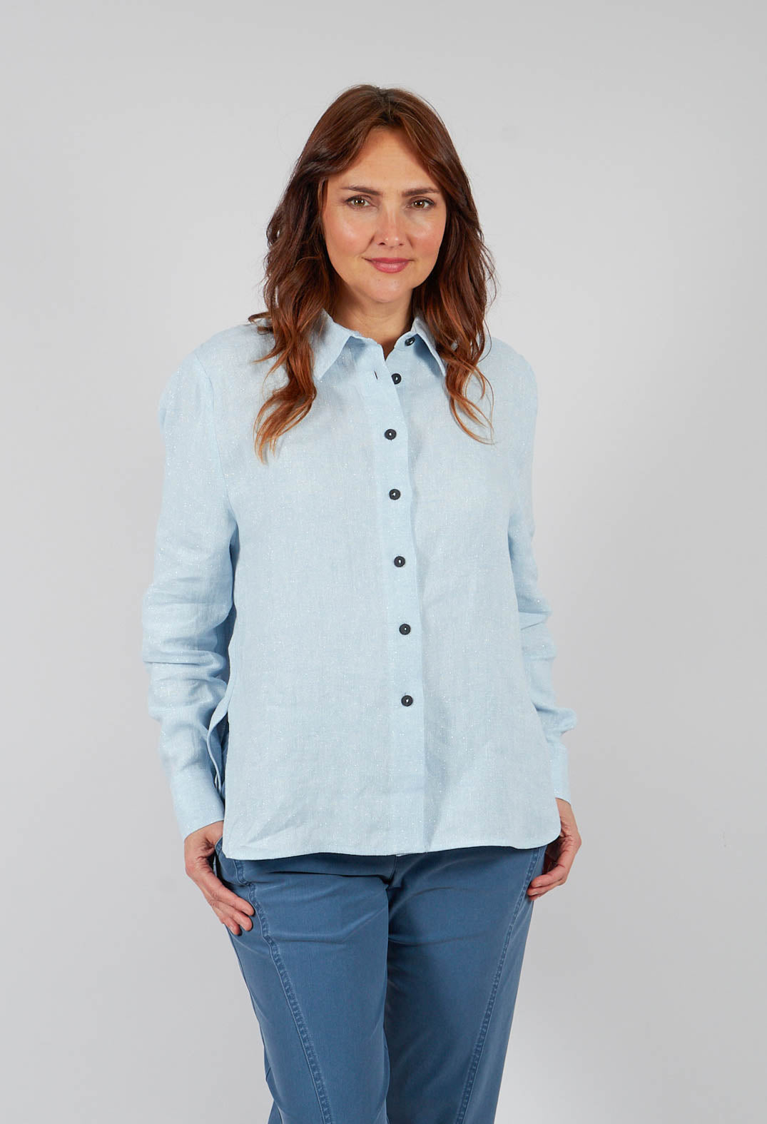 Metallic Shirt in Light Blue