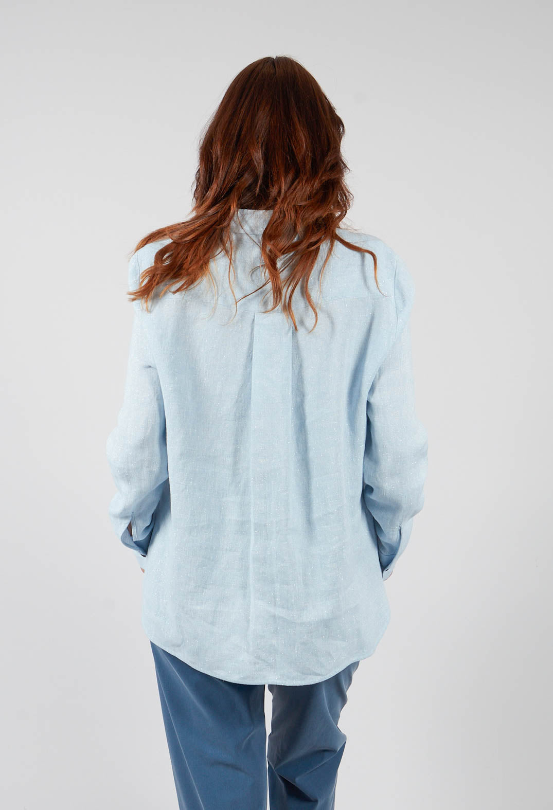 Metallic Shirt in Light Blue