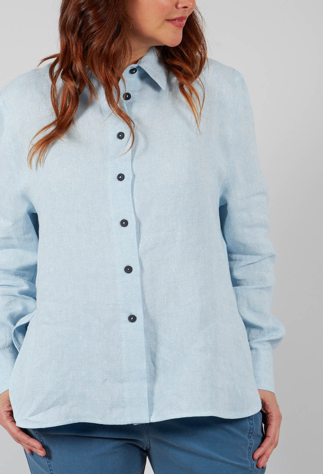 Metallic Shirt in Light Blue