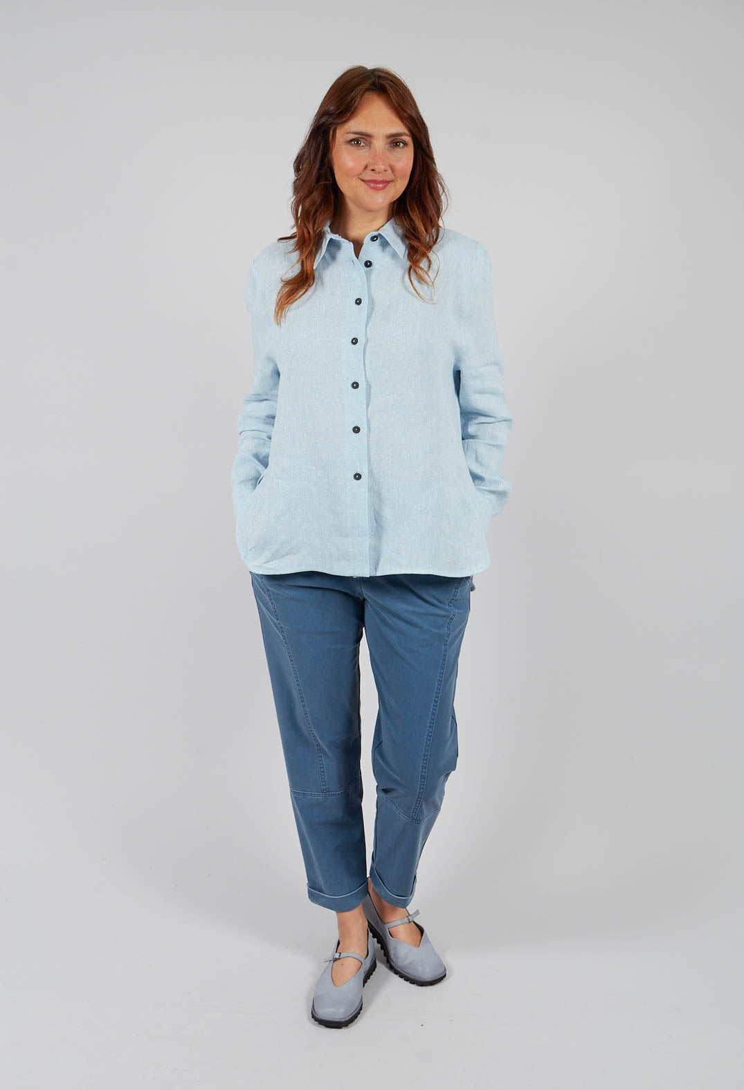 Metallic Shirt in Light Blue