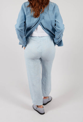 Metallic Trousers in Light Blue