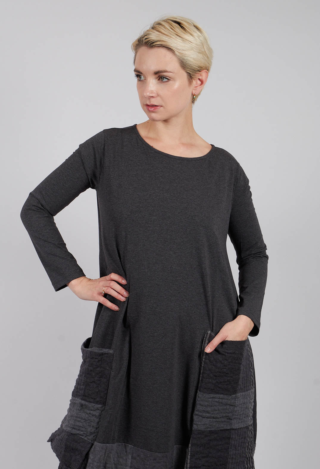 Metti Tsant Check Dress  in Antracite