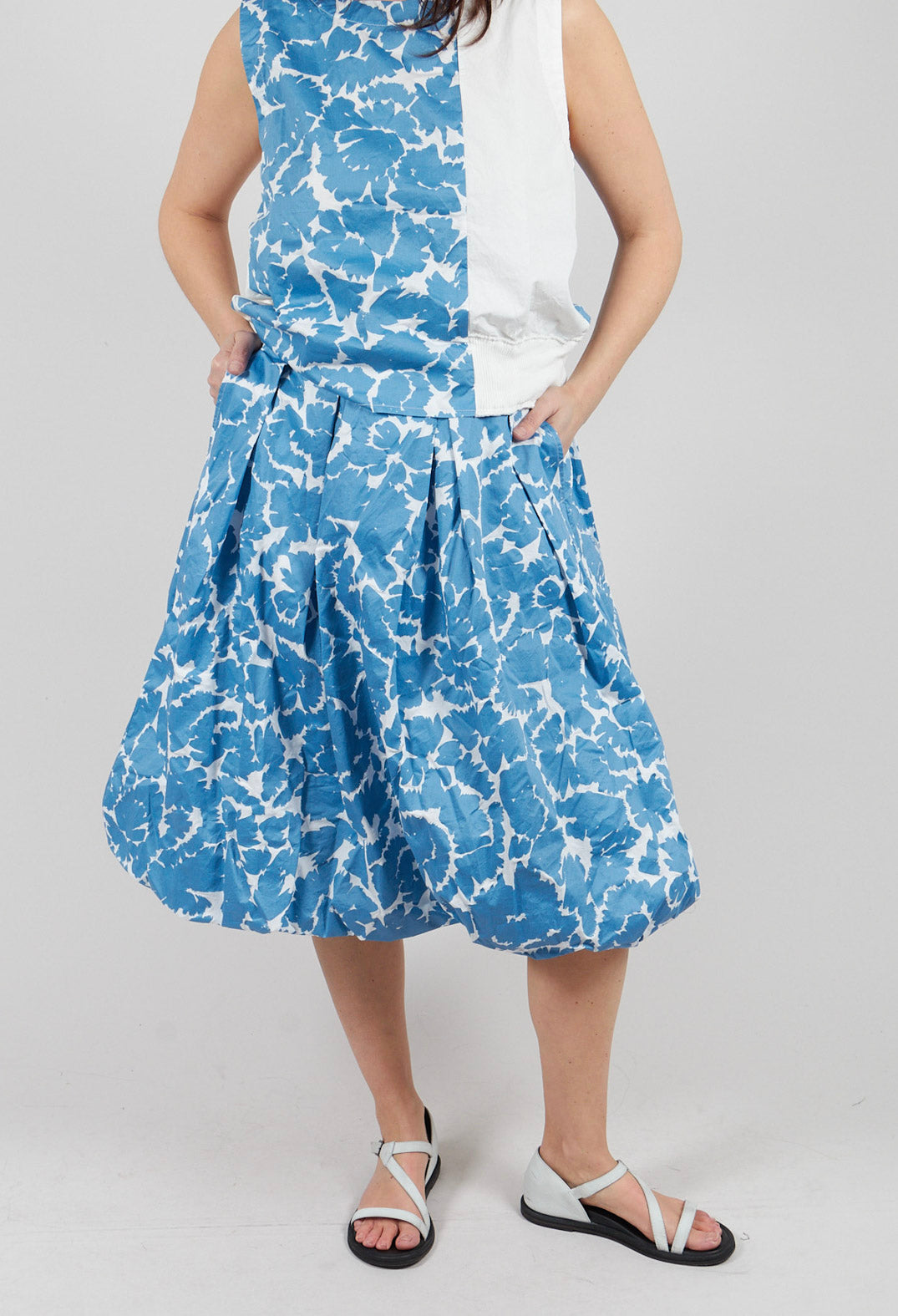 Mid Calf Flower Skirt in Flowers