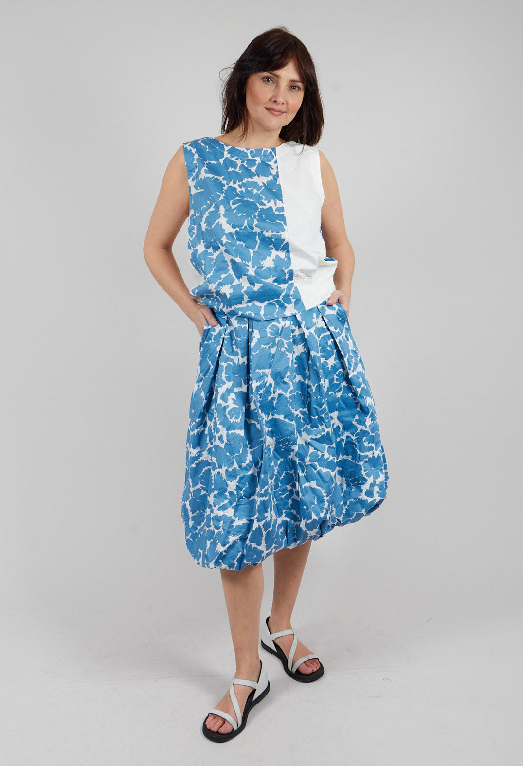 Mid Calf Flower Skirt in Flowers