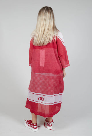 Midi Cotton Shirt Dress in Chili Print