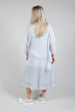 Midi Cotton Shirt Dress in Grey Print