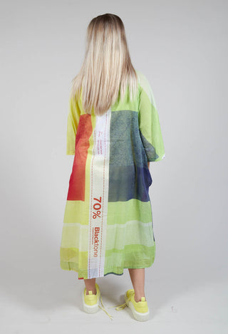 Midi Cotton Shirt Dress in Multicolour