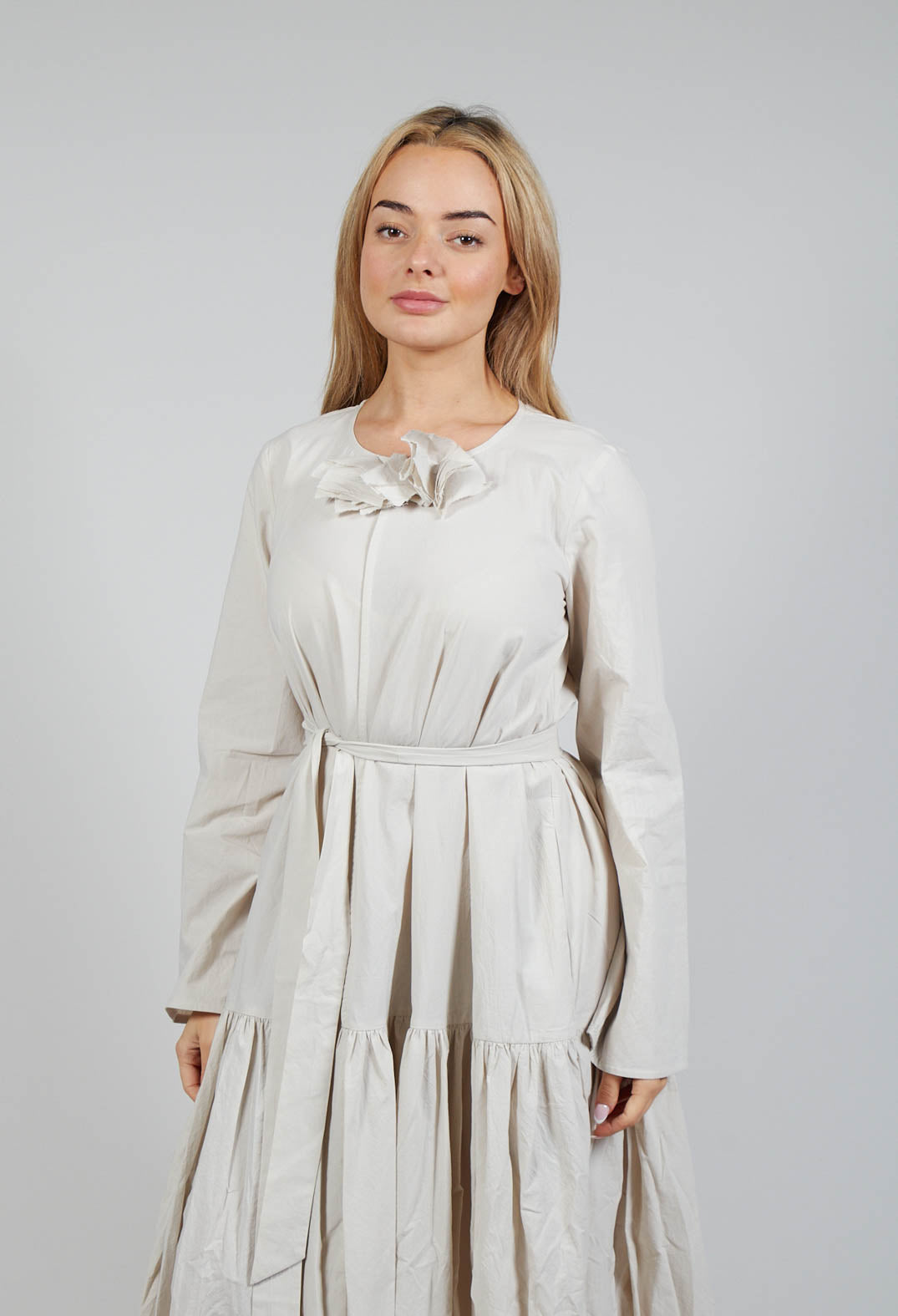 Les Filles d'Ailleurs Midi Smock Dress in Beige | Olivia May Les Filles d'Ailleurs Midi Smock Dress in Beige | Olivia May