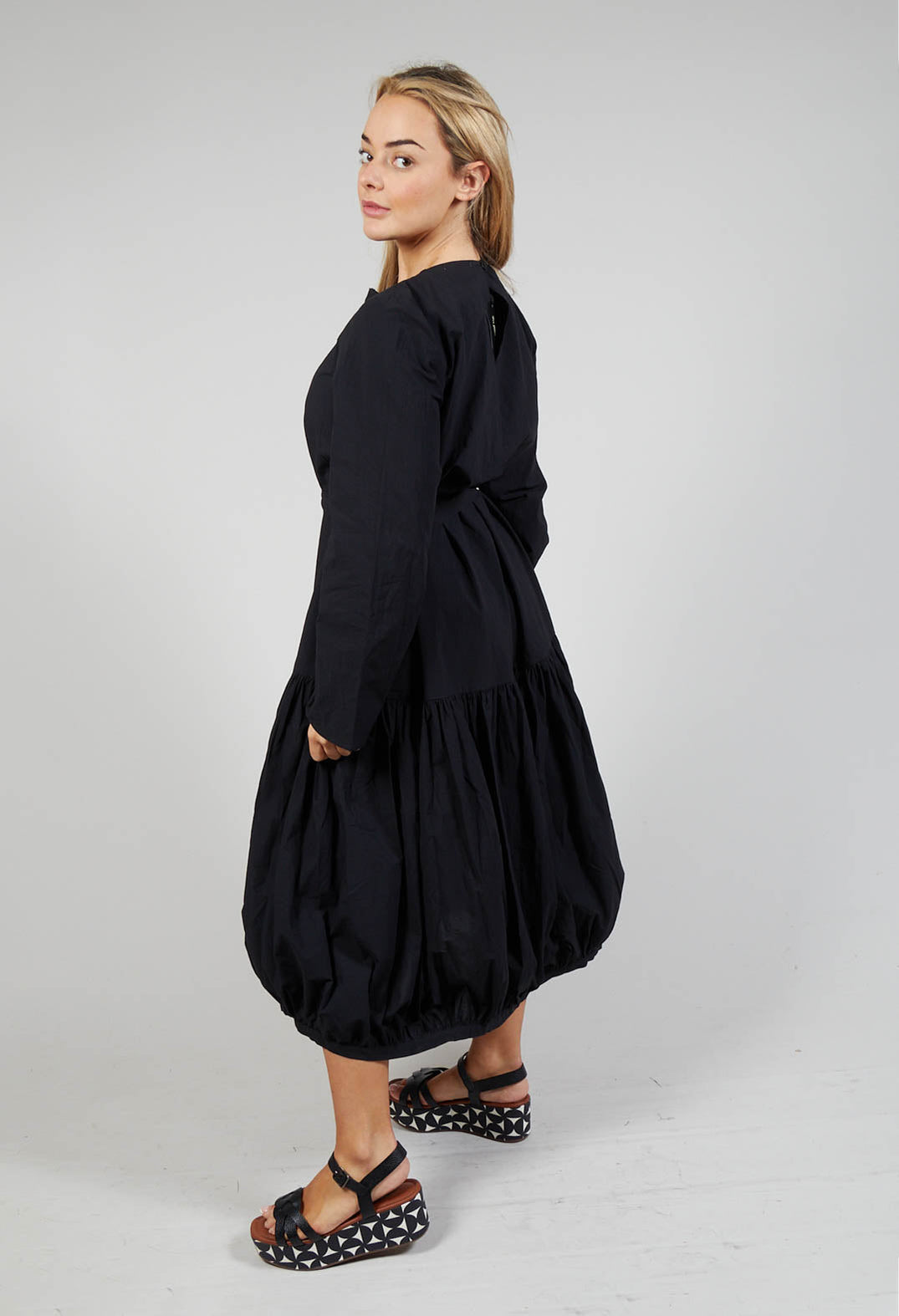 Les Filles d'Ailleurs Midi Smock Dress in Black | Olivia May Les Filles d'Ailleurs Midi Smock Dress in Black | Olivia May