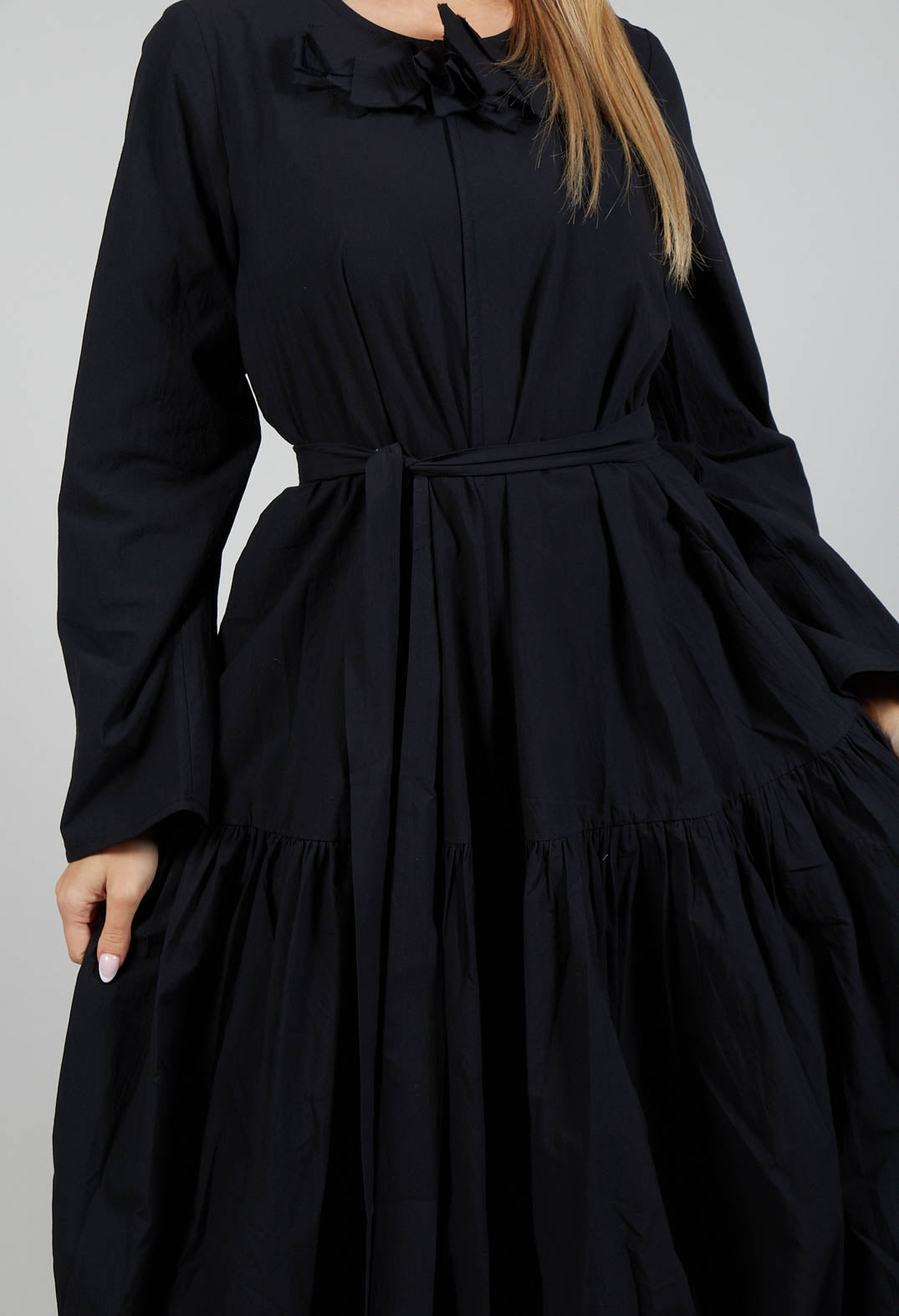 Midi Smock Dress in Black