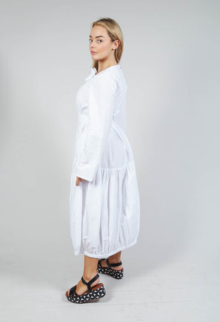 Midi Smock Dress in White