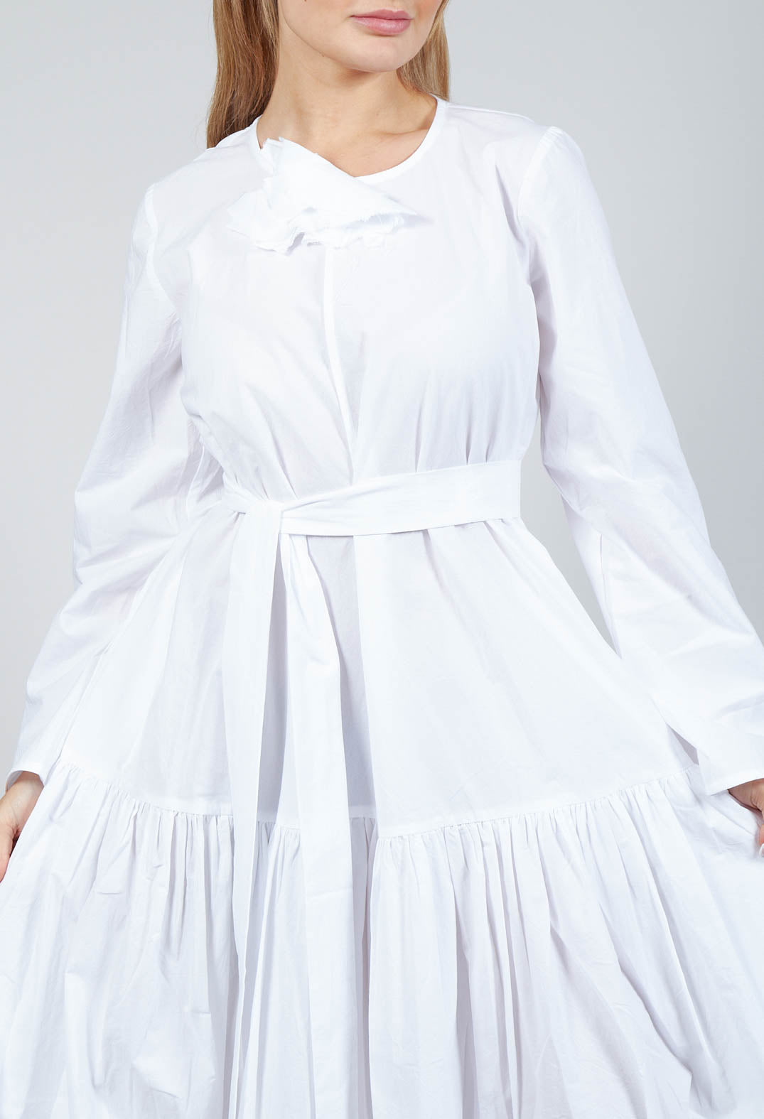 Midi Smock Dress in White