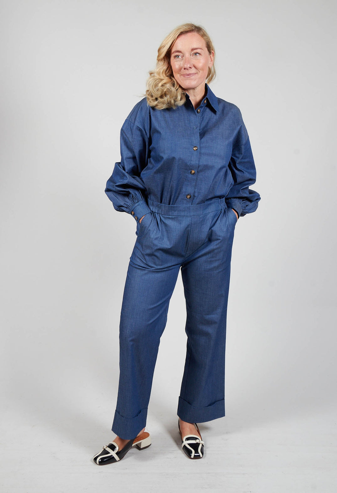 Mika Trousers in Chambray Blue