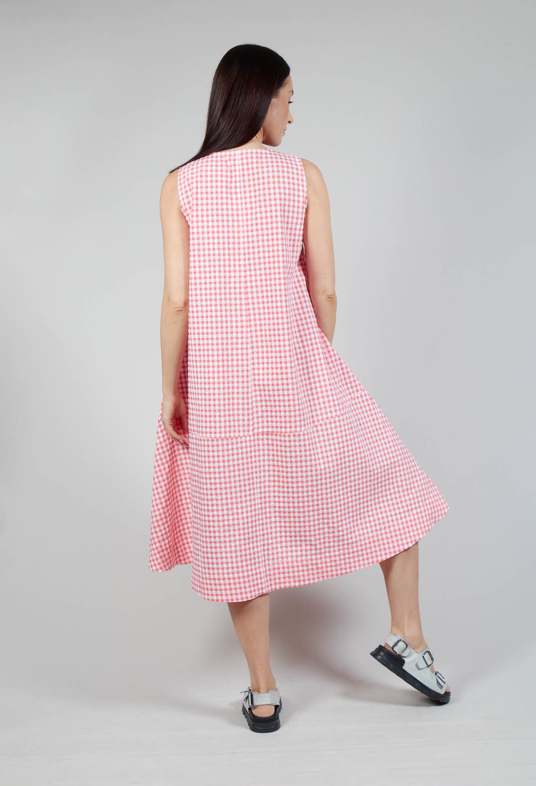 Milan Dress in Nectarine Medium Check