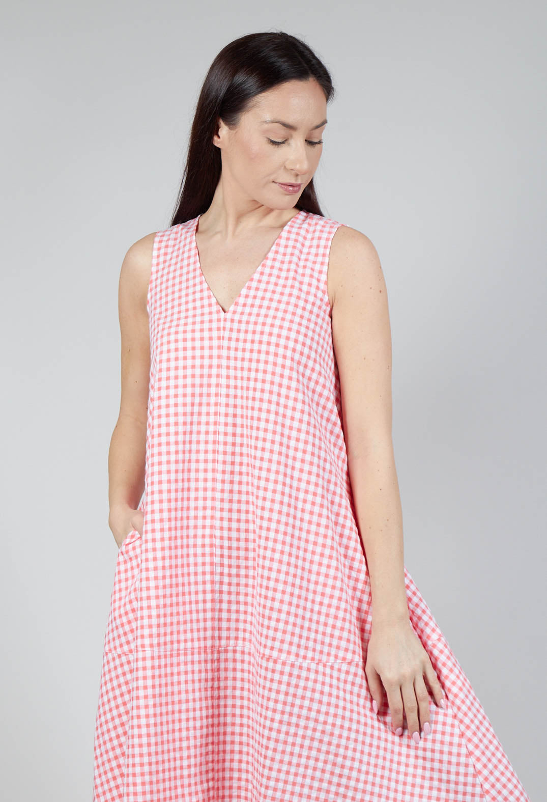 Milan Dress in Nectarine Medium Check