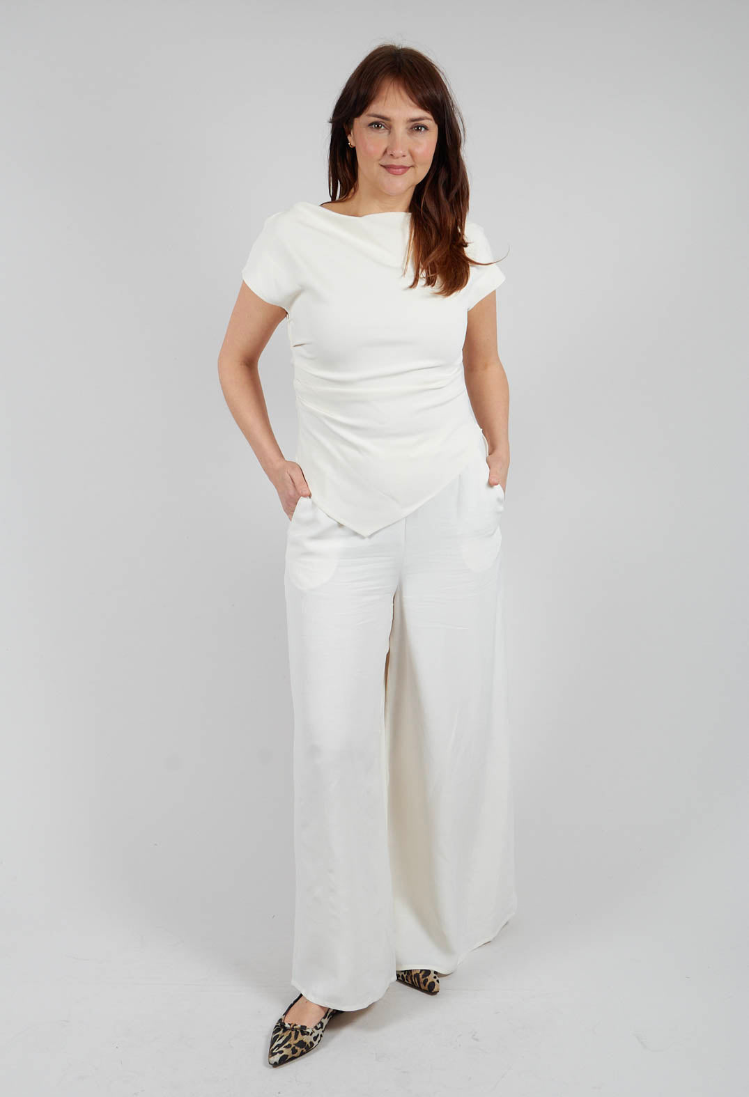 Mira Draped Top in Sea Salt