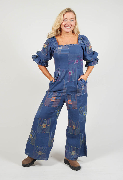 Molly Handwoven Jumpsuit in Indigo