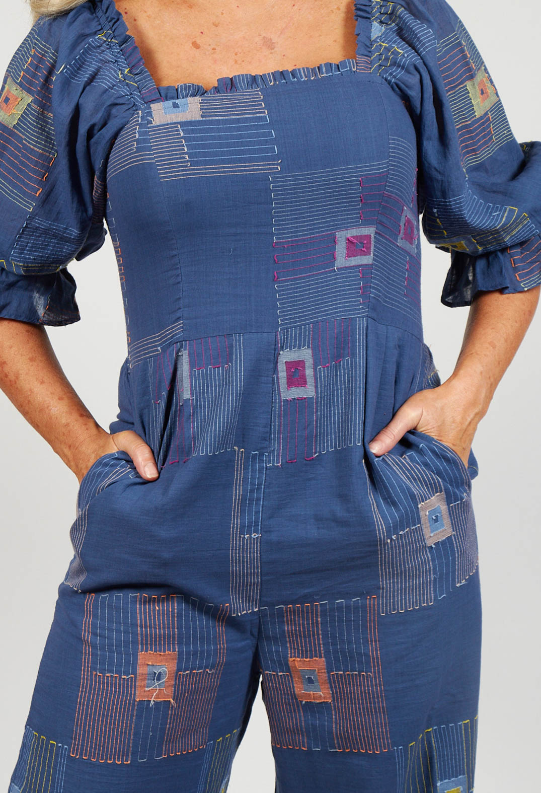 Molly Handwoven Jumpsuit in Indigo