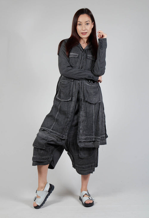 Multi-Pocket Coat in Coal Cloud