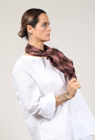 Multi Tie Scarf in Rust Big Check