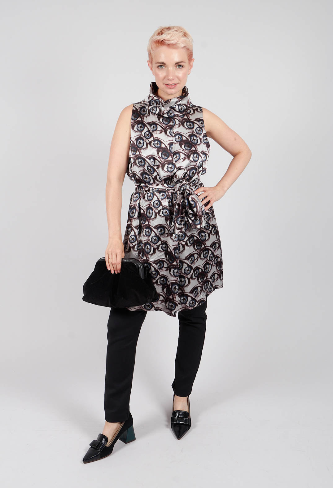 Melo Sleeveless Tunic with Cowl Neck in Multicolor