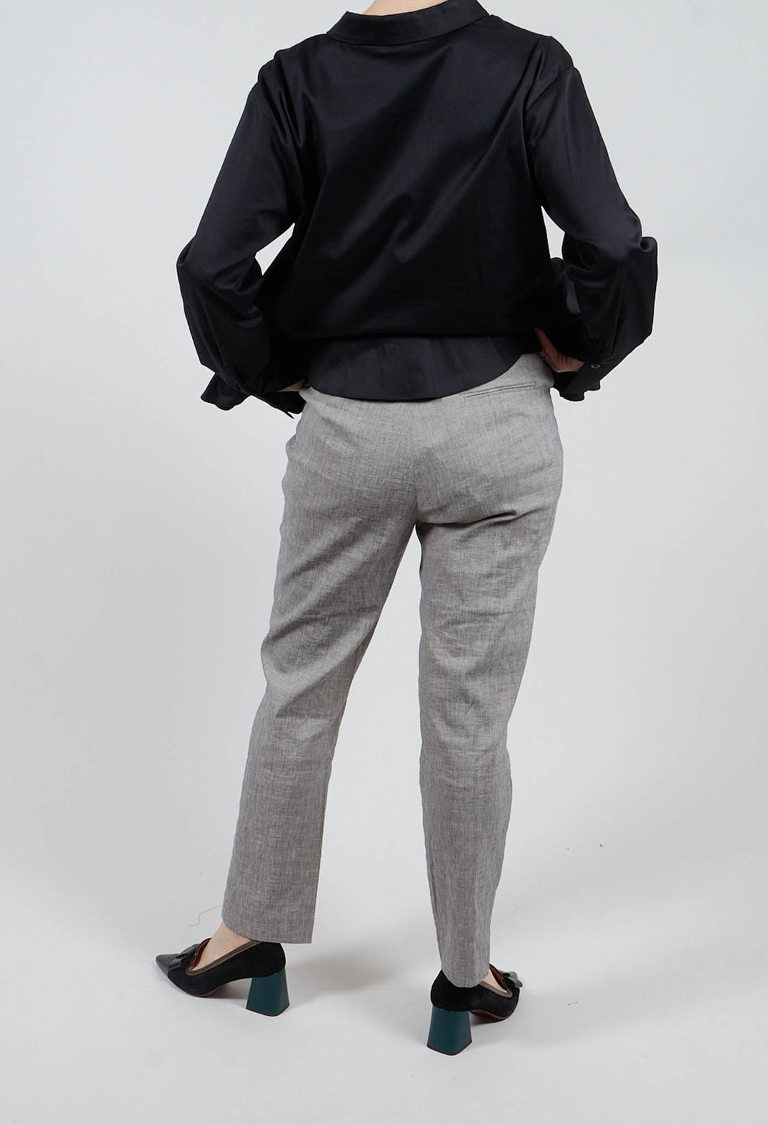 Straight Trousers with Button Front in Truffle