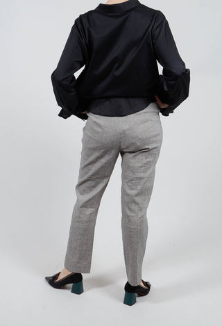 Straight Trousers with Button Front in Truffle