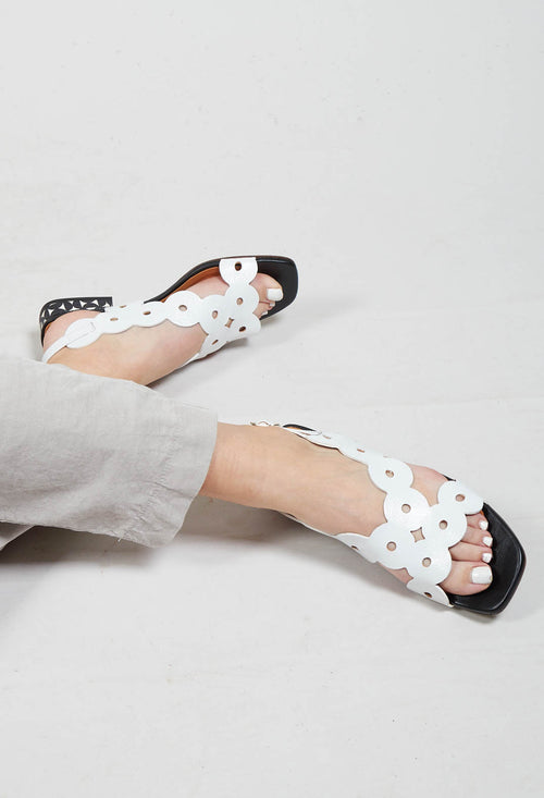 Teide Low Slingback in Black and White