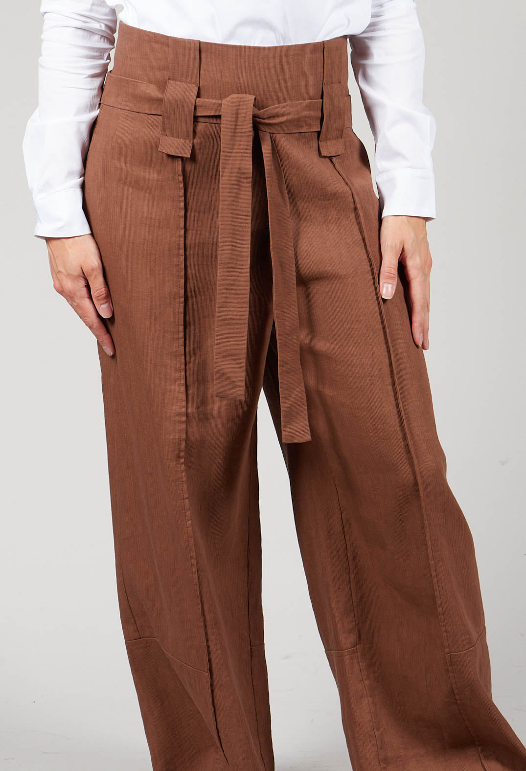 Wide Leg Trousers in Cuoio