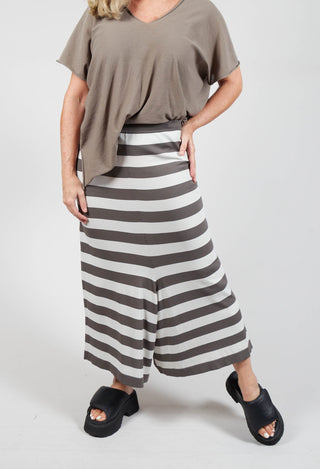 Stretch Loose Fit Trousers in Dark Grey Stripe