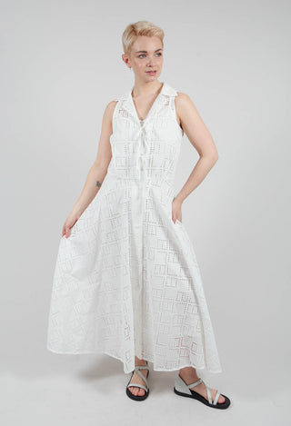 Nashi Broderie Anglaise Monogram Dress in White