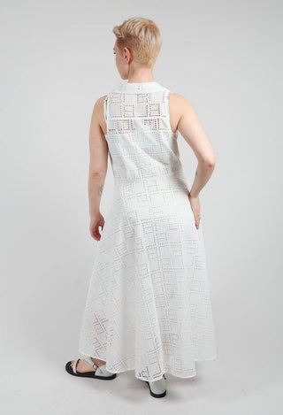 Nashi Broderie Anglaise Monogram Dress in White