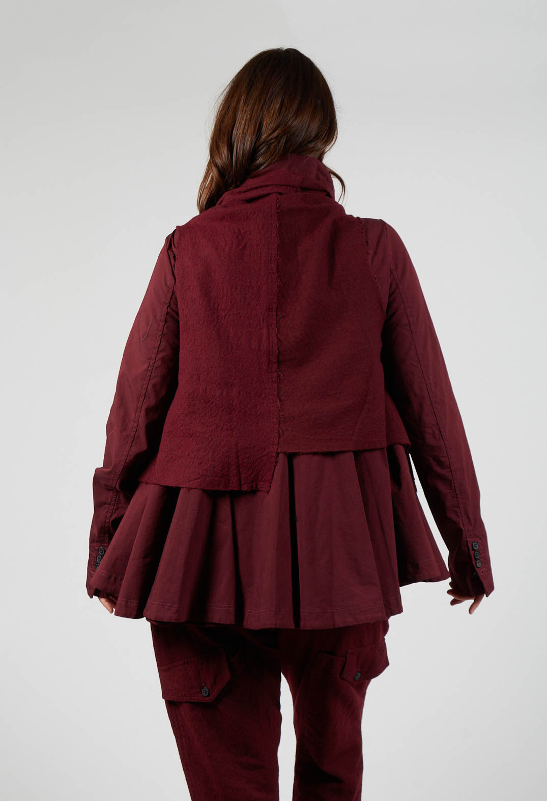 Neck Tie Jacket in Merlot