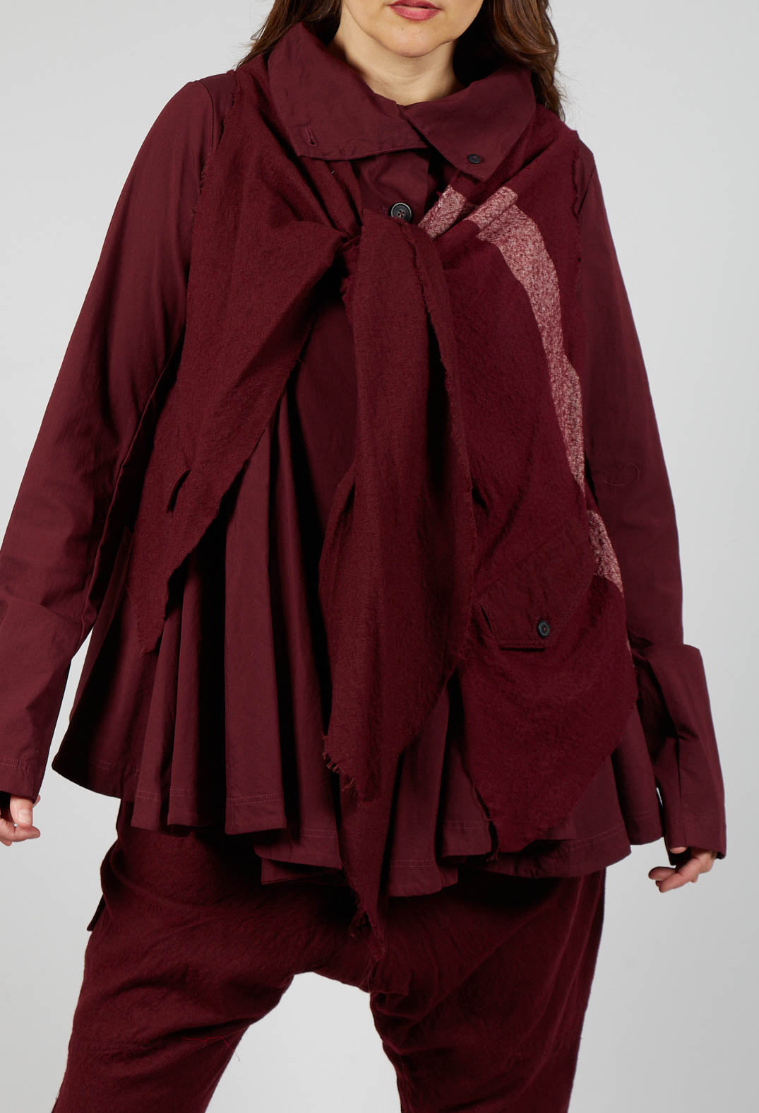 Neck Tie Jacket in Merlot