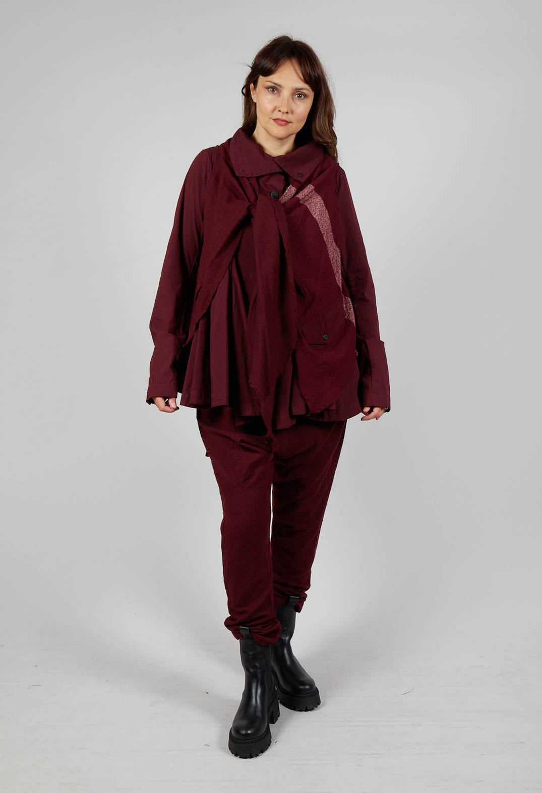 Neck Tie Jacket in Merlot
