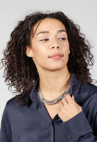 Beaded Necklace in Silver