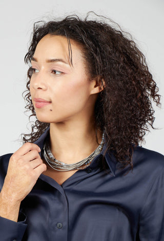 Beaded Necklace in Silver