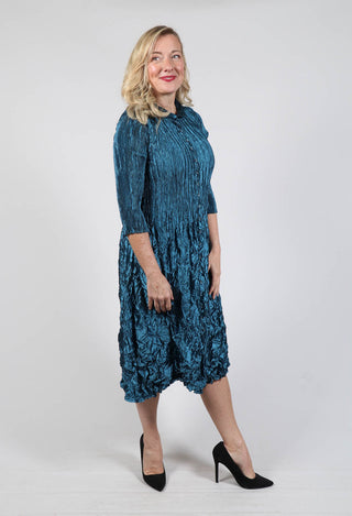 Nehru Coat Dress in Steel Blue