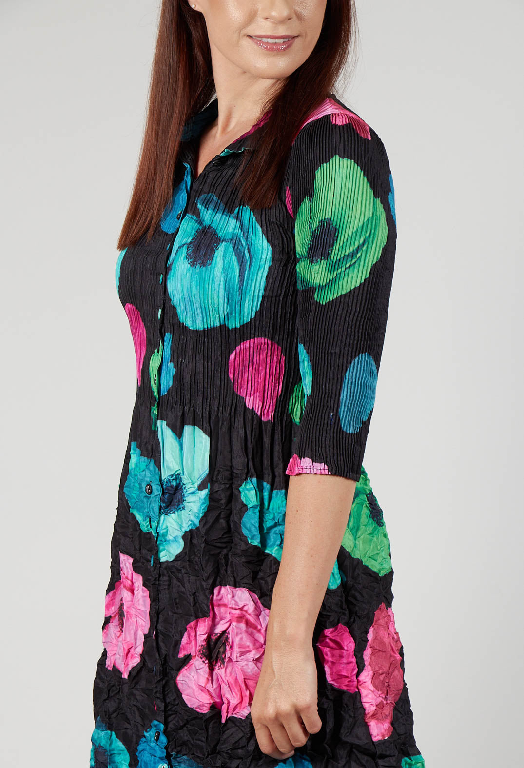 Nehry Coat Dress in Black Valley