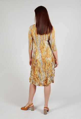 Nehry Metallic Dress in Golden Feather