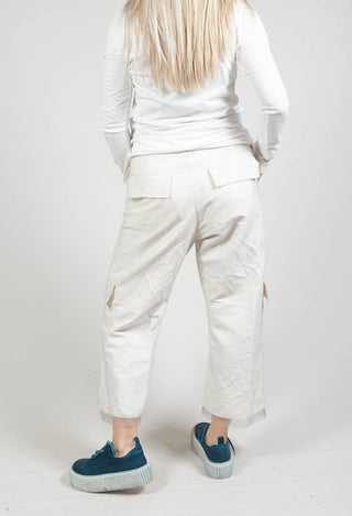 Netted Overlay Trousers in Hay Cloud