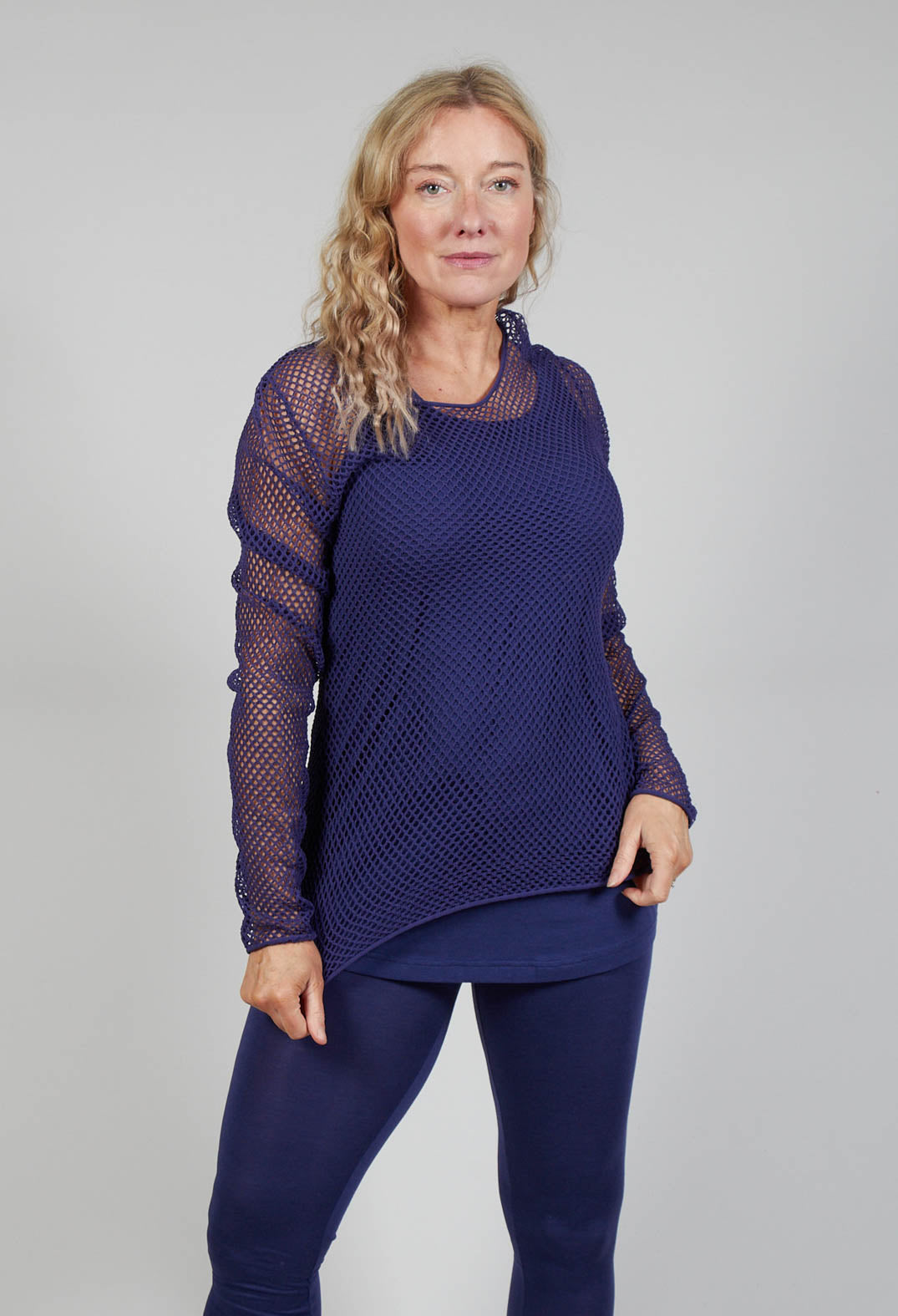 Netted Top in Azur