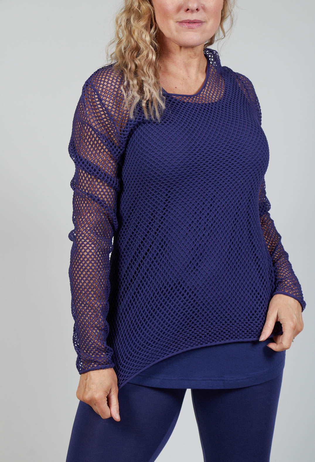 Netted Top in Azur