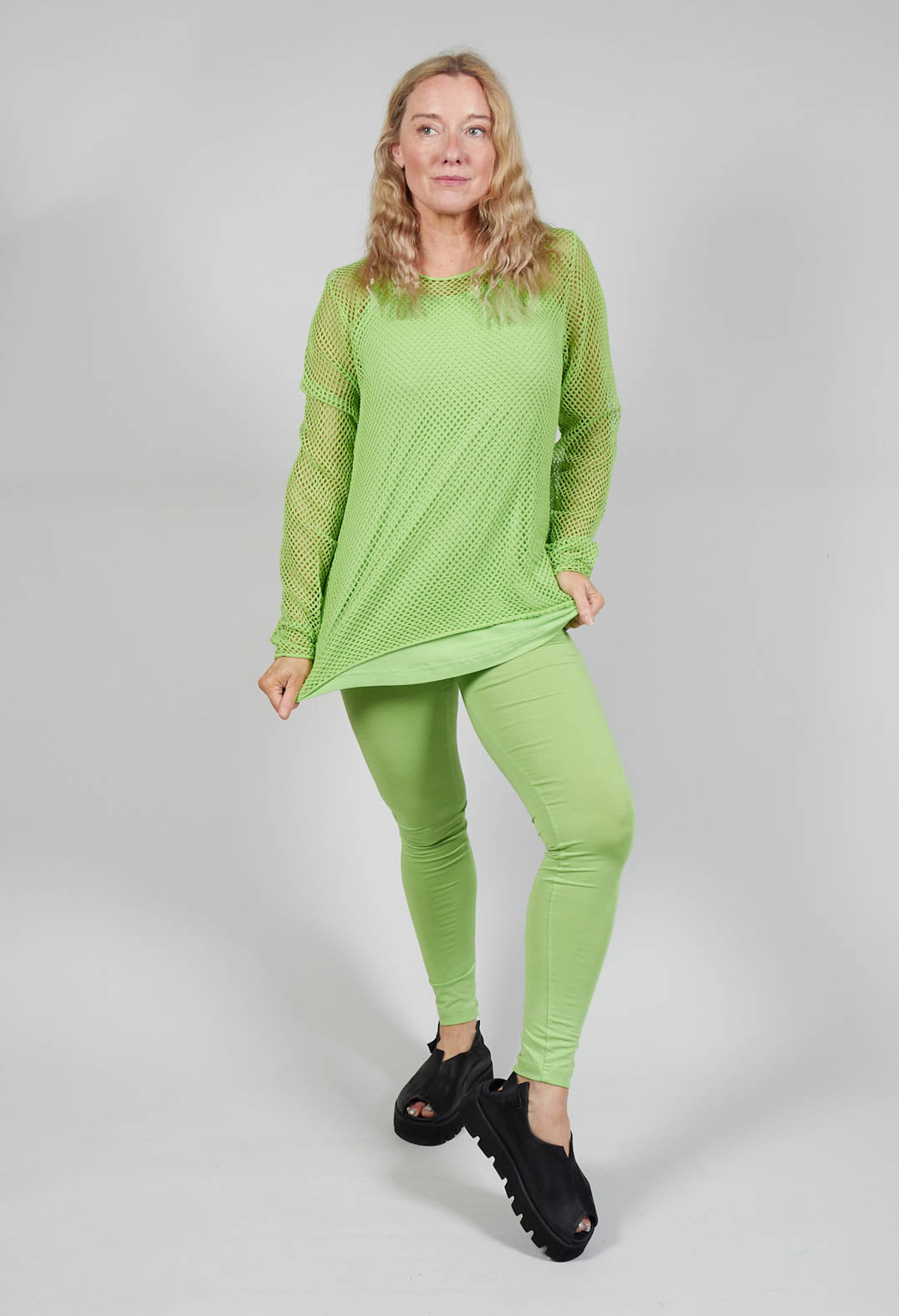 Netted Top in Lime