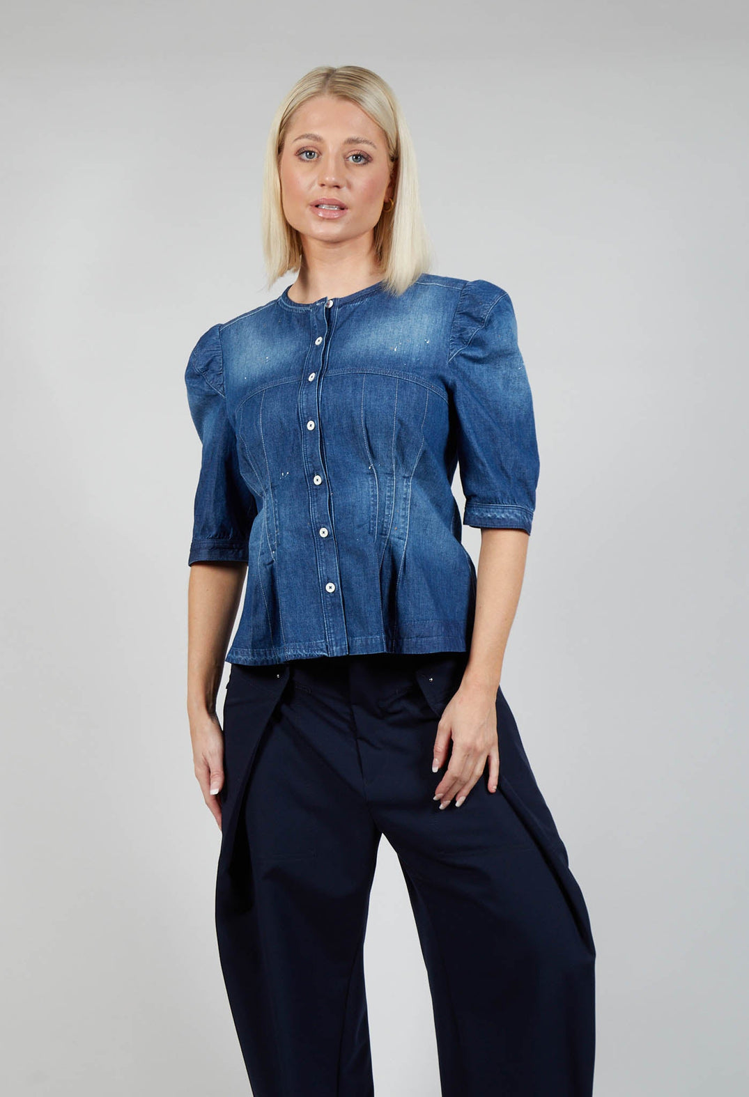 Nicety Top in Denim Blue