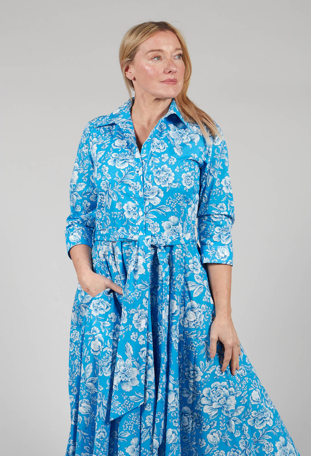 Ninni Dress in Turchese-Panna