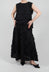 Nova Cotton Skirt with Embossed Flowers in Black