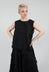 Nova Cotton Top with Embossed Flowers in Black